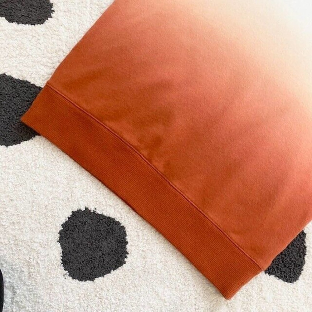 Madewell $88 XS Dip Dye Mainstay Ombre Orange Cotton Lounge Pullover Sweatshirt - Picture 7 of 11